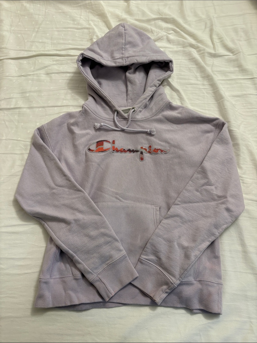 Champion Lavender Pullover Hoodie with Script Logo